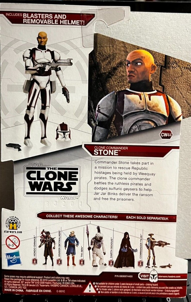 STAR WARS THE CLONE WARS CLONE COMMANDER STONE CW44 HASBRO STAR WARS THE CLONE WARS CLONE COMMANDER STONE CW44 HASBRO