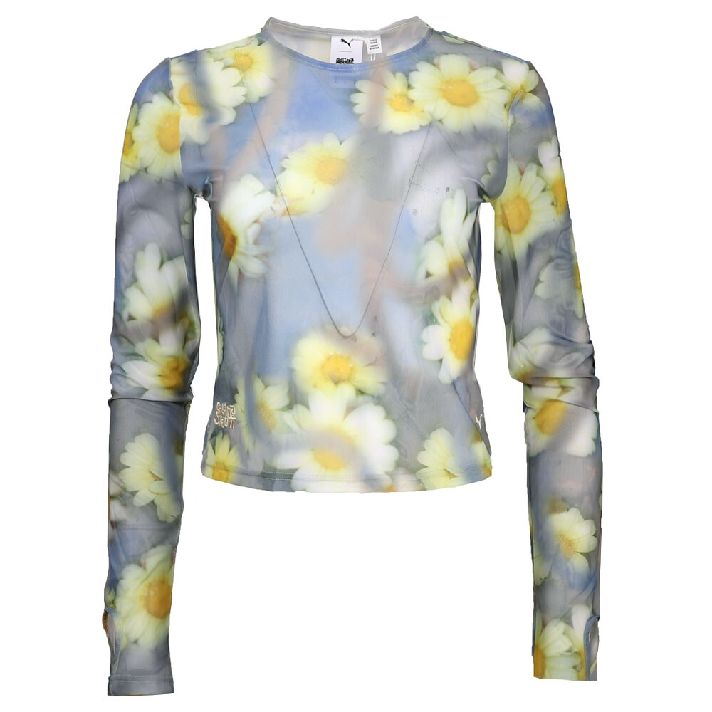 Puma Collina Strada X пуловер с круглым вырезом и длинным рукавом, женская желтая повседневная рубашка