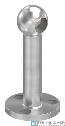 PRIOstahl 1 Support De Serrage En Acier Inoxydable V2A - Dimensions : 45 X 45 X 25-27 Mm - Raccord : Plat - Pour Verre De 2 Mm - Construction De Balustrade De 2 Mm