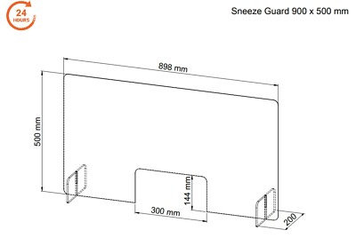 900x500mm Sneeze Guard  Clear Acrylic Hygiene Screen Barrier Protective-shield