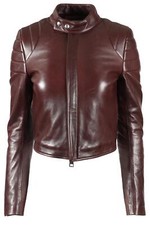 Bottega Veneta 2019 Brown Leather Biker Jacket It 40 Uk 8