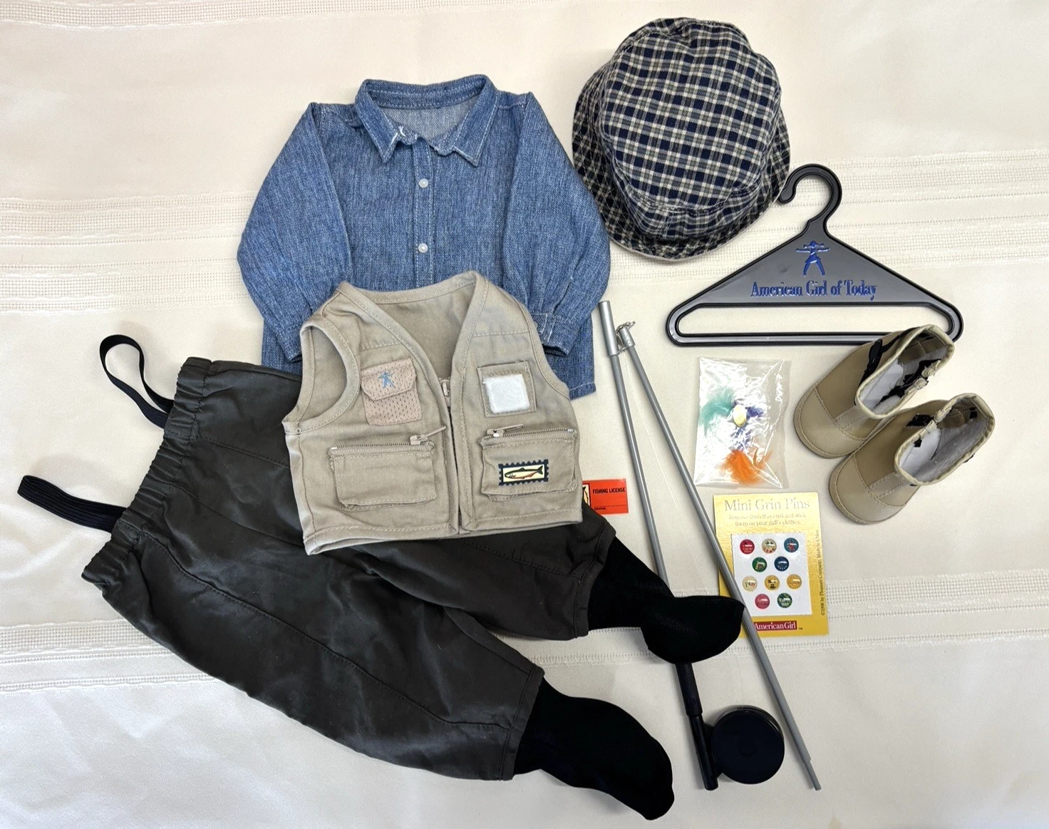 Vtg 2001 AG Today Fly Fishing Outfit COMPLETE Sealed Flies Rod Vest Hat Boots PC
