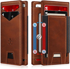Wallet for Men Slim Leather Wallets for 9-13 Cards, RFID Blocking Thin Card Hold