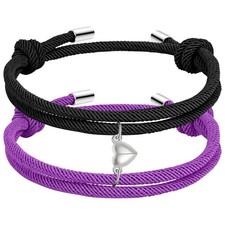 Couple Matching Bracelets for BF and GF, Adjustable Braid Rope Stretch Bracelets