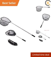 Durable Fishing Landing Net with Retractable Handle - Perfect for Kids & Adults