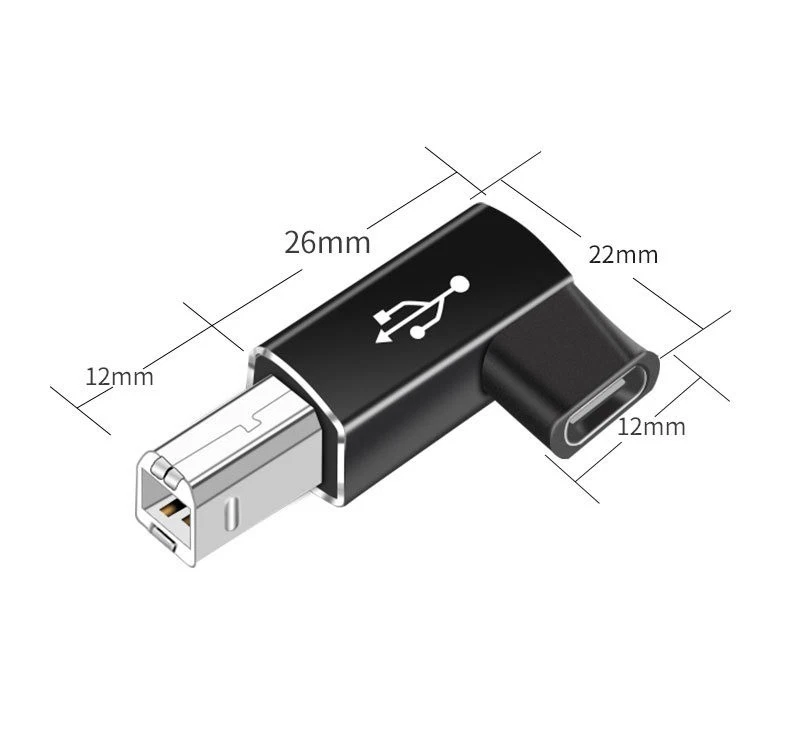 USB Type-C Female to USB B Male Adapter For Scanner Printer Converter New - Image 2 of 4