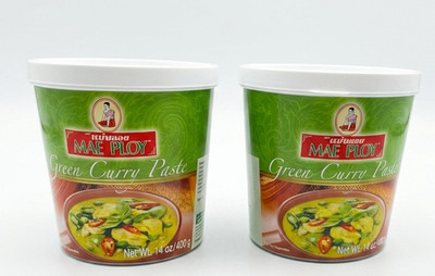 2x Lot Mae Ploy Green Curry Paste, Authentic Thai Spices 14 oz. each
