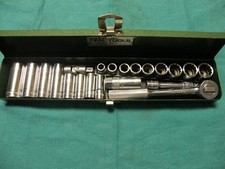 S-k 22 Pc. 38 Drive 6 12 Pt. Shallow And Deep Sae Socket Set. Usa Made.