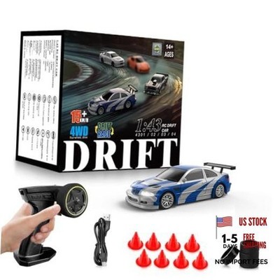 RC Drift car, 1/43 Mini Rc Drift car with Gyroscope, 2.4GHz Full Blue