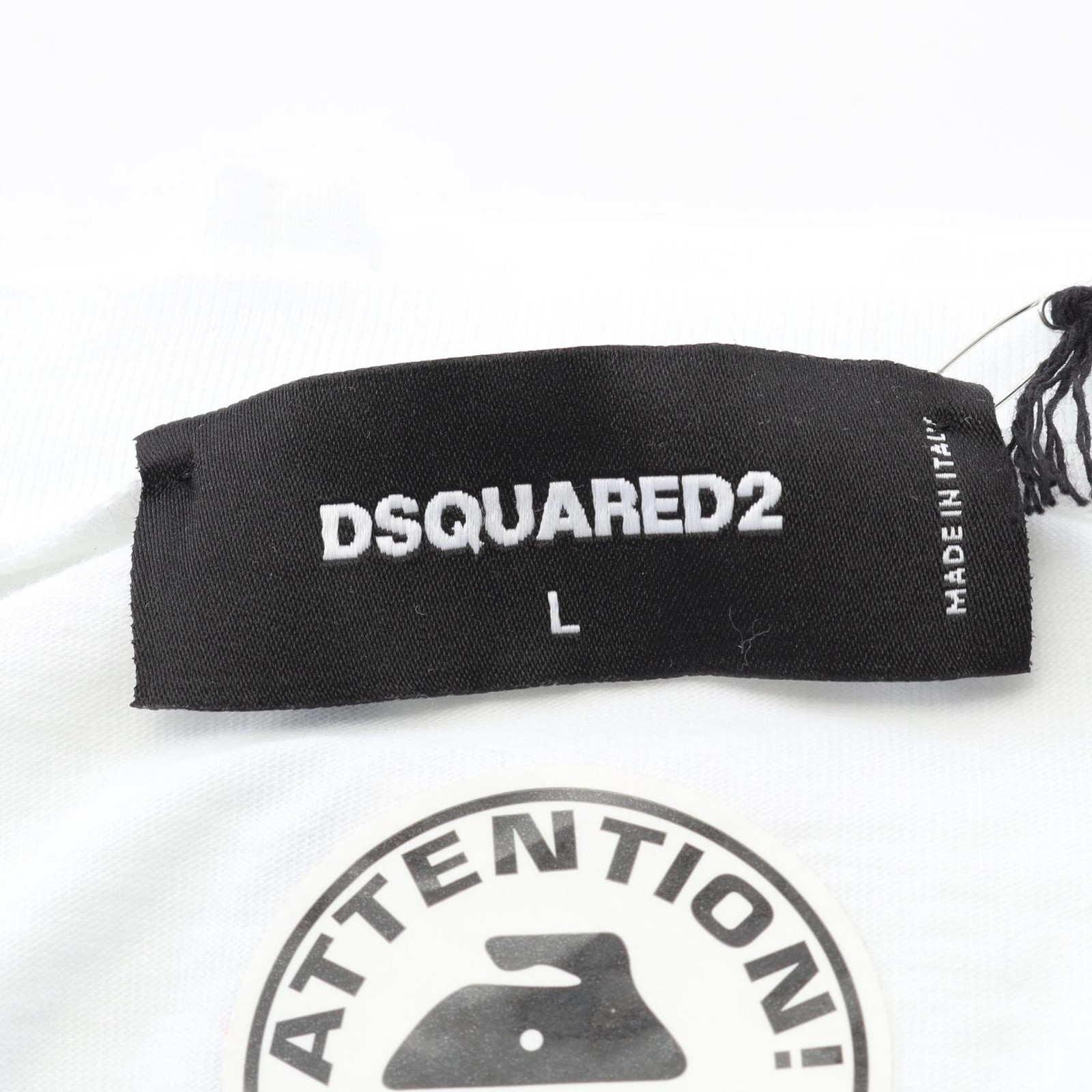 DSQUARED2 T-shirt #L long sleeves S74GD1148S20694100L cotton White NEW mens image 3
