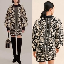 FARM RIO Pineapple Garden Mini Knit Sweater Dress