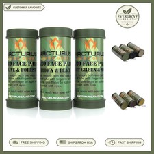 Mess-Free Camo Face Paint Sticks - 3 Double-Sided Tubes with 6 Versatile Colors