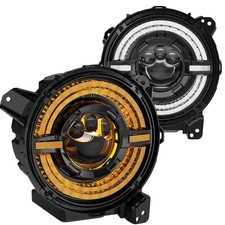 1000 Bright 9 inch Round LED Headlights With 9D Patented DUAL HALO DRL Amber...