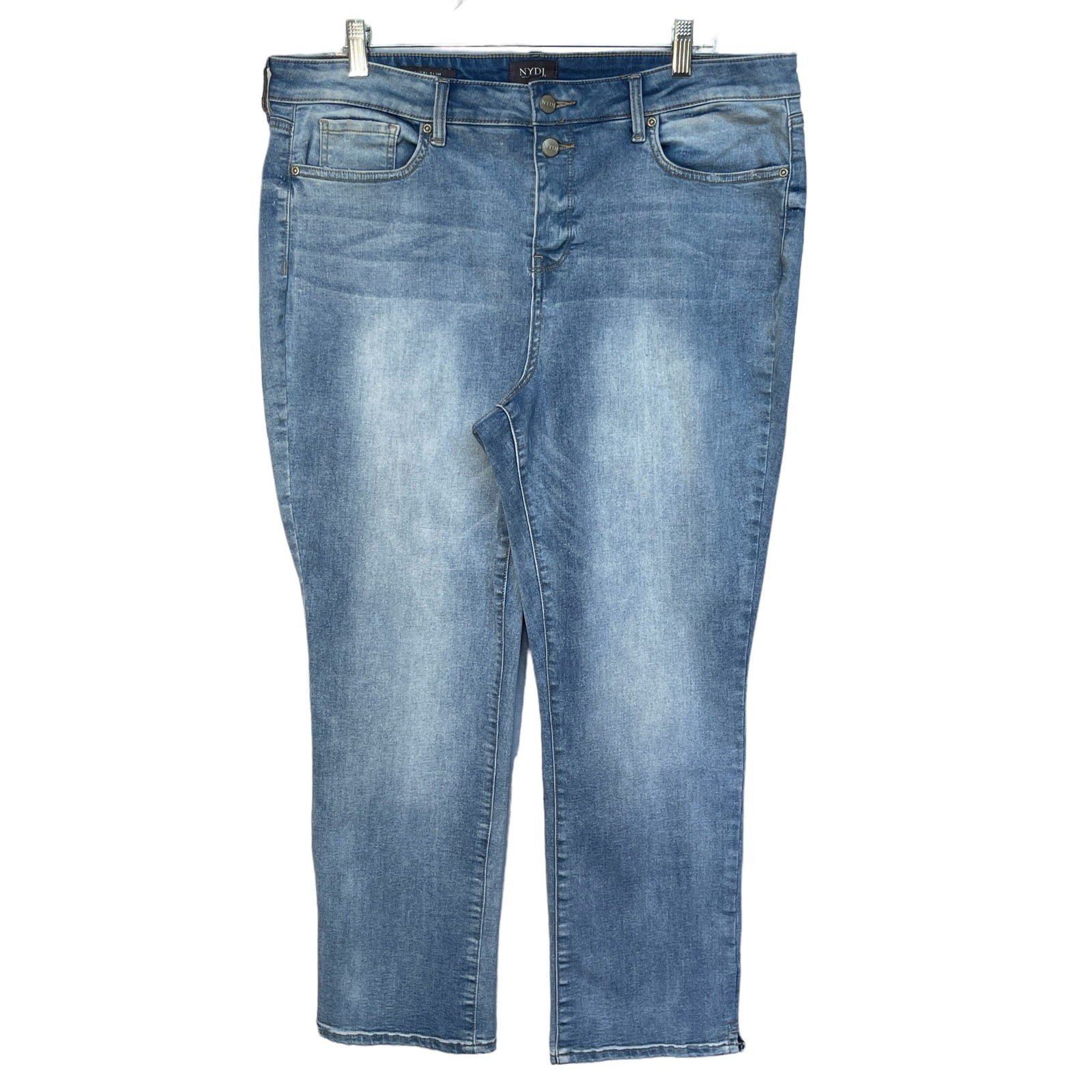 NYDJ Sheri Slim Jeans Womens 16 Blue Lift Tuck High Rise Straight Leg MINQSA2827