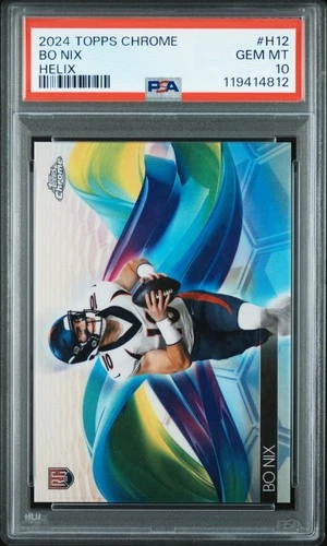 2024 Topps Chrome Helix - Bo Nix #H12 - GEM MINT PSA 10 - Rookie RC