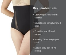 New Maidenform Shapewear Flexees High Waist Extra Firm Shaping Brief 3XL Black