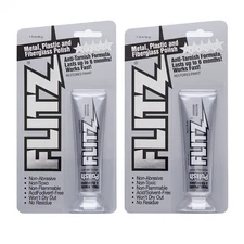 Flitz 03511 Multi-Purpose Metal Polish 1.76oz Tube Rust Remover Cleaner, 2-Pack