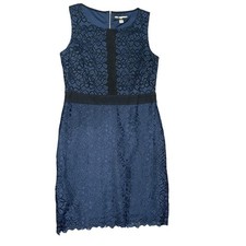 KARL LAGERFELD Paris Size 12 Contrast Lace Sleeveless Sheath Dress Flawless