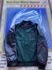 NEW Harry Potter Wizarding World Slytherin Leather Varsity Letterman Jacket XL