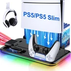 PS5/Slim/Pro Cooling Station + Controller Charging Station for Playsation 5 Disc