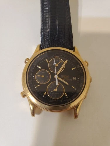 VTG 90’s Seiko World Timer Alarm Watch 5T52-6A39 38MM - FOR PARTS/REPAIR