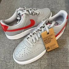 Size 10.5 - Nike Court Vision Next Nature Low Wolf Grey University Red