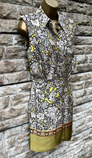 Ladies River Island Satin Feel Button Up Smart Mini Dress UK 8