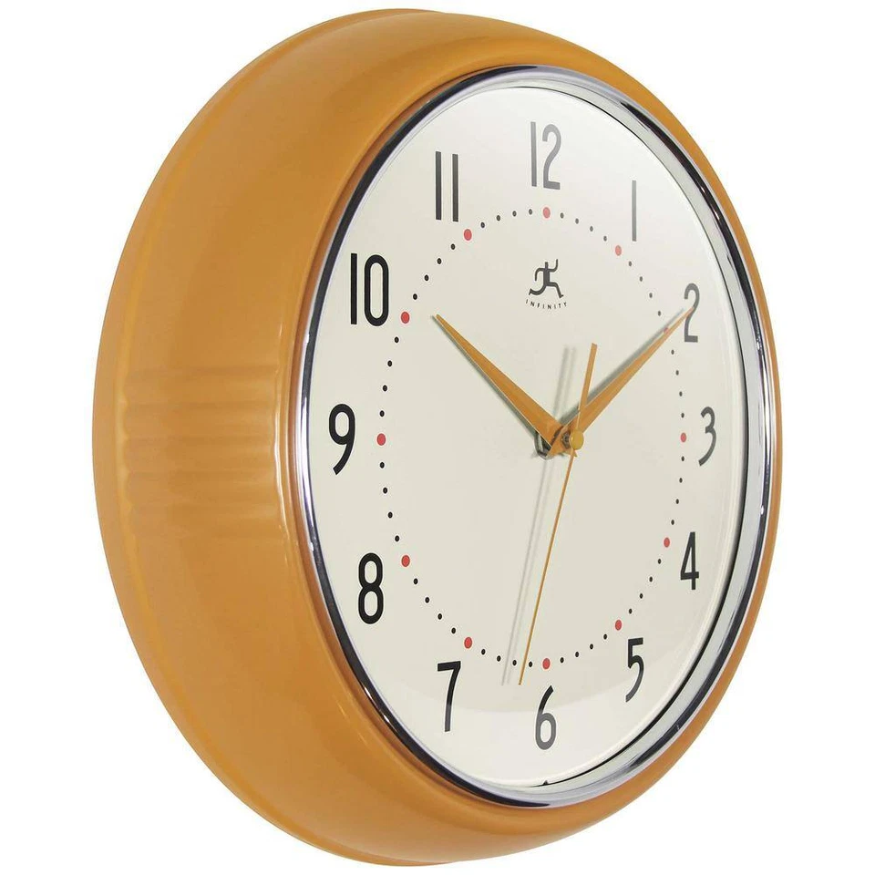 Retro round Saffron Aluminum Wall Clock, 12 In. - Image 2 of 4