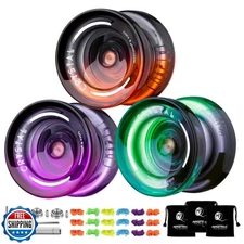 3 Pack of Yoyos K2 Crystal Responsive Yoyos for Kids Beginner, Dual Function 