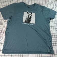 No Prob-llama Shirt By Old Navy Size XXL Funny, Funky, Fun Teal Green Shirt