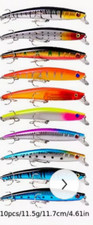 10pc Shallow Diving Jerk Stick Bait For Bass Fishing Lure