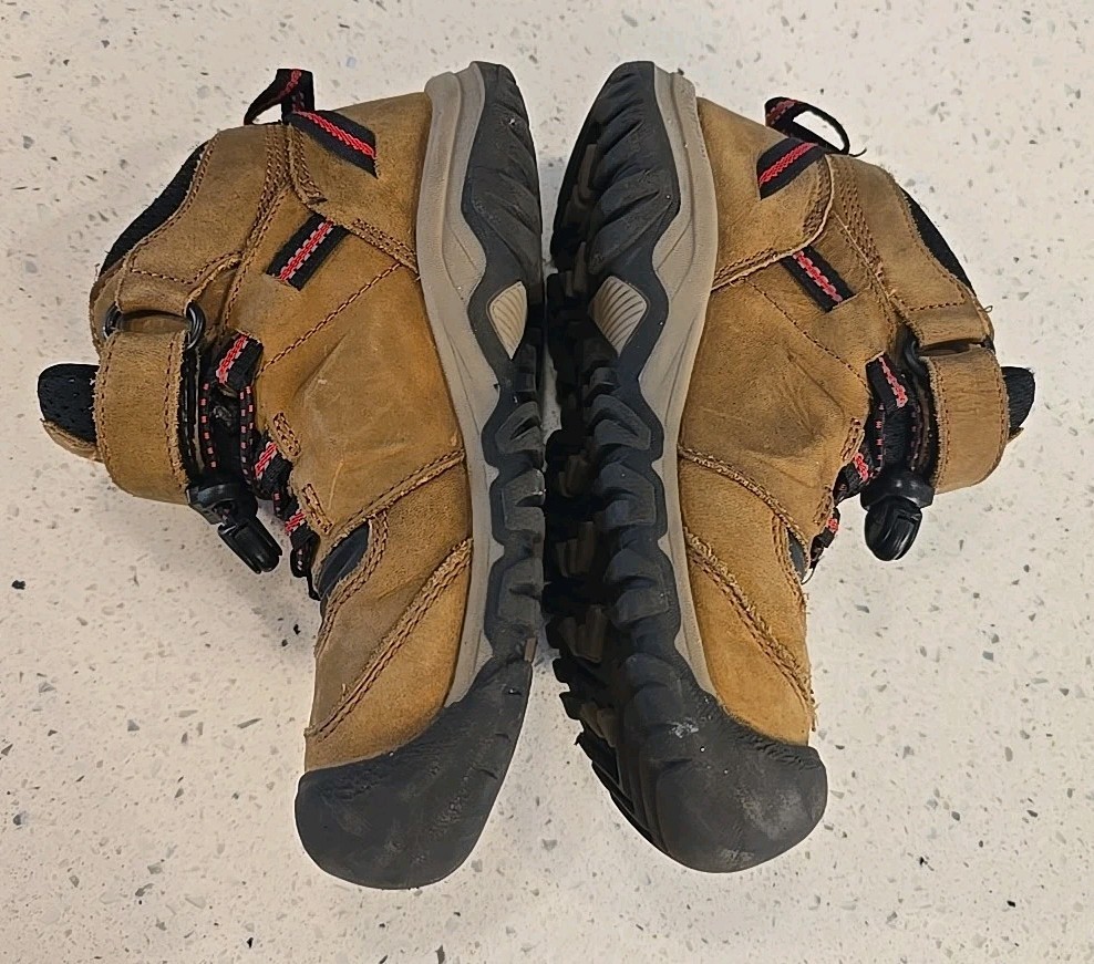 Stivali marroni Keen Ridge Flex Mid impermeabili da trekking ragazzo taglia 12 multicolore