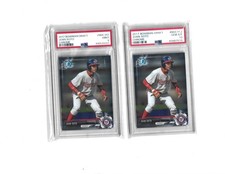2 CARD LOT OF 2017 BOWMAN CHROME DRAFT JUAN SOTO --PSA 9 & PSA10---QTY