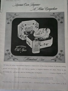 1944  Shulton Early American Old Spice Homestead Box toilet water vintage ad 