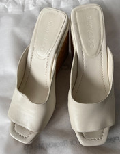 JIMMY CHOO WEDGE PLATFORM CORK LEATHER SLIDE ...
