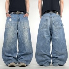 Vintage y2k faded stonewash grunge baggy wide leg skater archive jeans