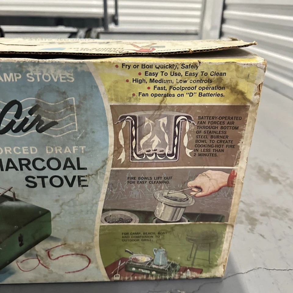 Casa rodante cámper Mid Century termo a chorro aire tiro forzado carbón campamento estufa Airstream Foto 2 de 4