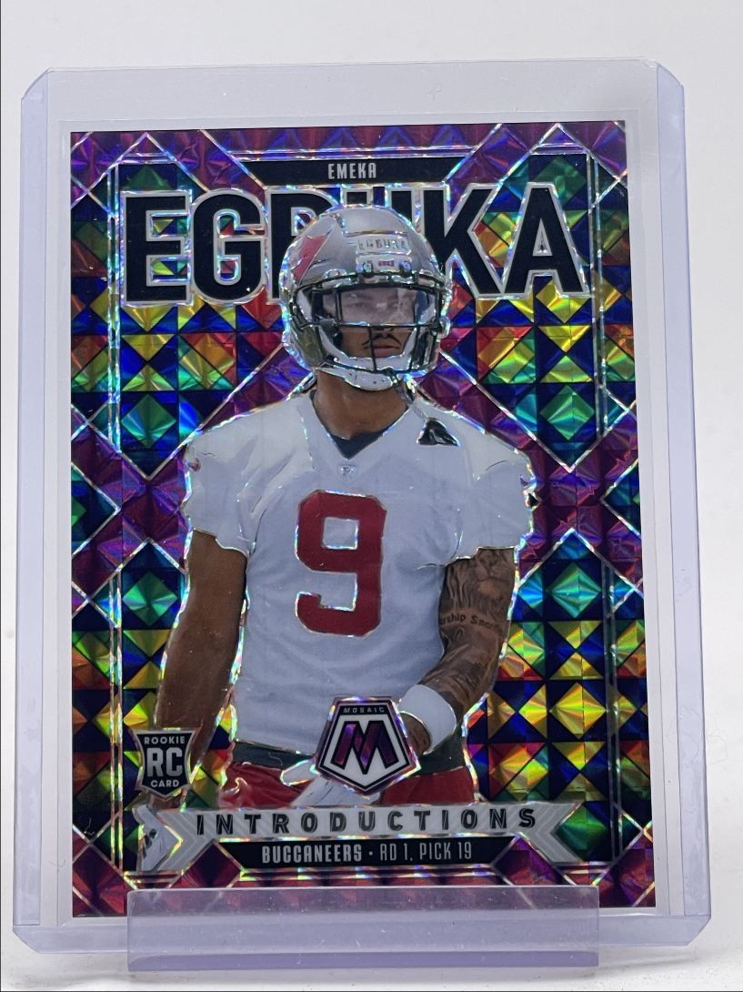 EMEKA EGBUKA 2025 MOSAIC ROOKIE INTRODUCTIONS PURPLE PRIZM RC /49 Q3312