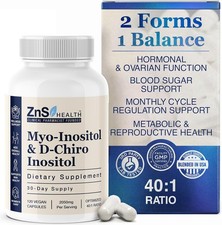 Myo Inositol  D-Chiro Inositol for Women 2000mg, 40:1 Ratio, 120 Vegan Capsules