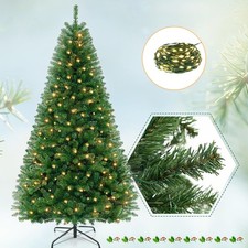 6ft Pre-Lit Spruce Artificial Christmas Tree with 900 Branch Tips 200 Lights
