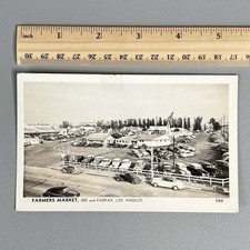 Vintage 1948 Los Angeles Farmers Market RPPC Postcard 3rd Fairfax Gilmore Cars