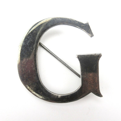 GOLD KRÄMER Buchstaben Brosche ''G'' 835er Silber Vintage Silver Letter Brooch