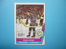 1977/78 O-PEE-CHEE WHA HOCKEY CARD #25 MARK HOWE EX/NM SHARP AUTO AUTOGRAPH OPC