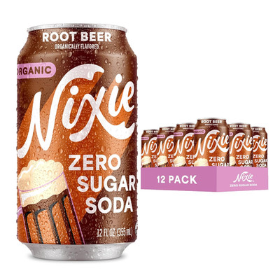 Nixie Organic Zero Sugar Soda, Root Beer, 0 Sugar, 0 Calories, Healthy Soda Pop