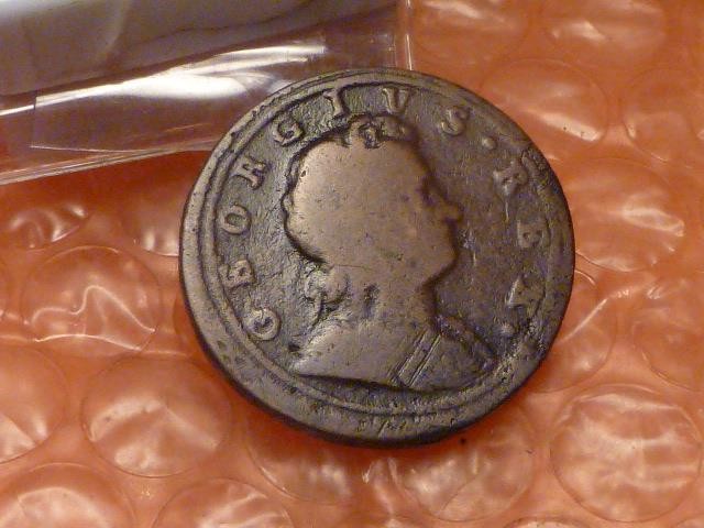 Original 1723 George I Colonial Times Halfpenny #SA
