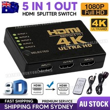 NEW 5 Port HDMI Splitter Switch Switcher Hub Box HDTV Ultra HD 4K 60Hz