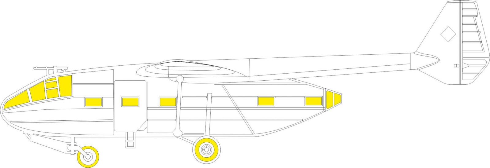 Eduard EX1007 1:48 Gotha Go-244B TFace canopy frame paint mask (inside & outside