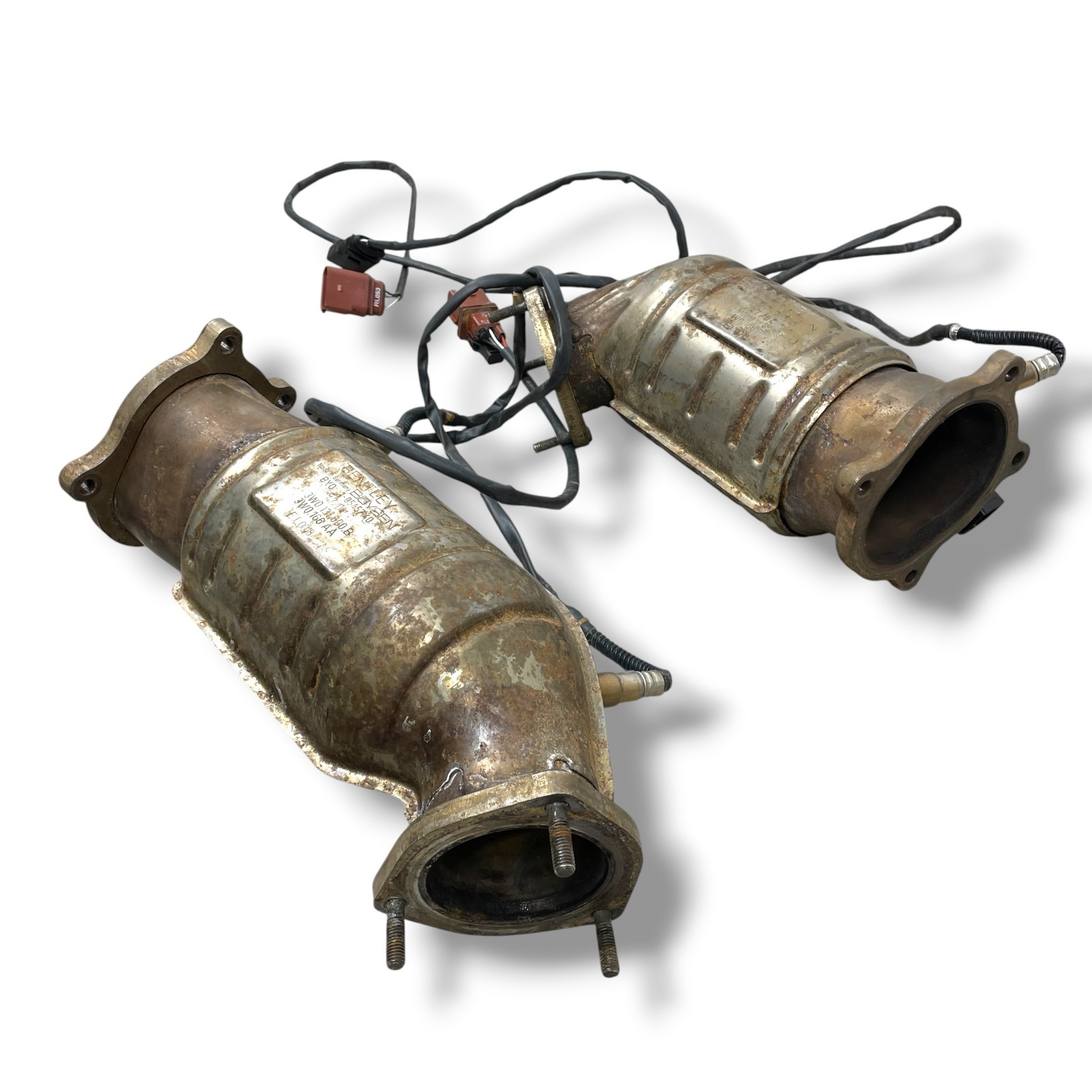 03-06 Bentley Continental GT Exhaust Downpipe Left & Right Set OEM 3W0131690C