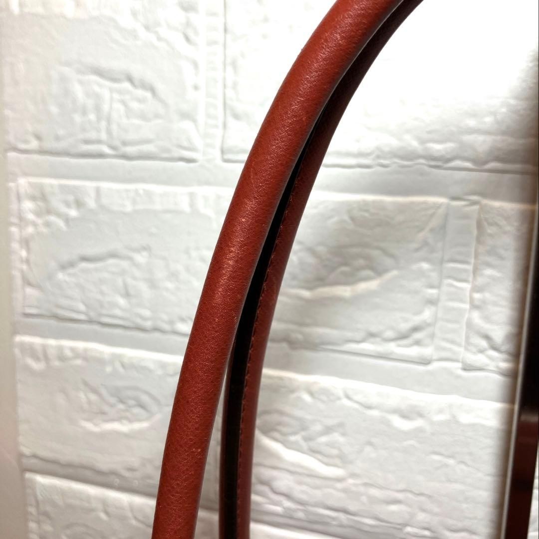 Salvatore Ferragamo Gancini Red Brown Leather Shoulder Bag Y2K Auth image 8
