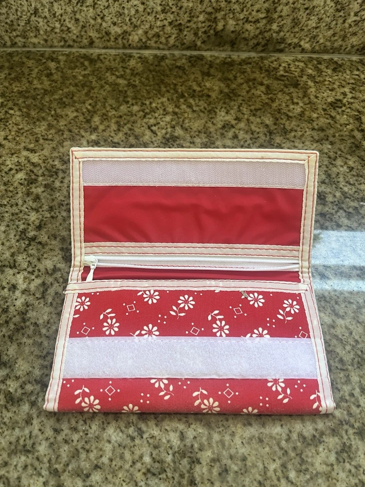 Cartera de colección Y2K Billabong para mujer triple pliegue ropa de surf flores rosas Foto 2 de 4